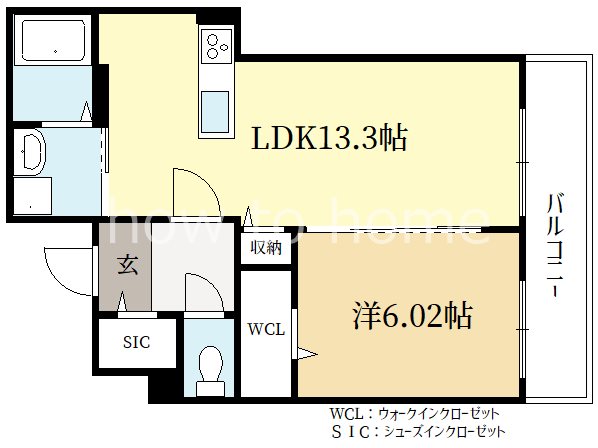 京都市左京区一乗寺払殿町のアパートの間取り