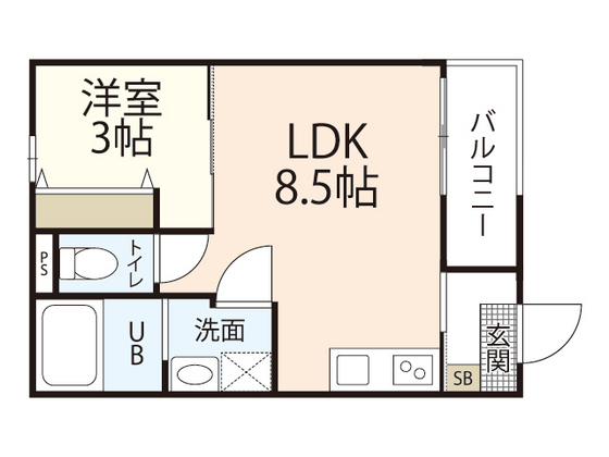 広島市南区宇品西のアパートの間取り