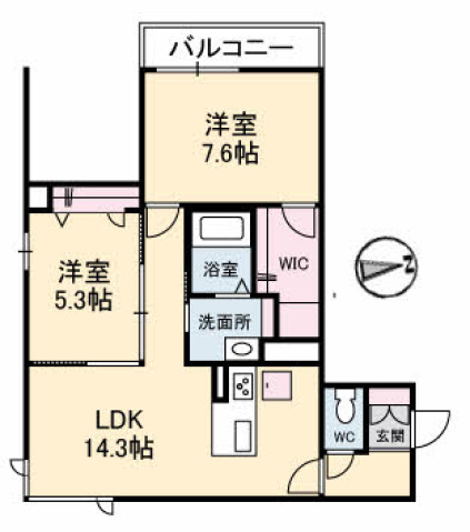 広島市安佐南区中筋のマンションの間取り