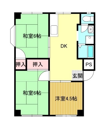 糸島市本のアパートの間取り