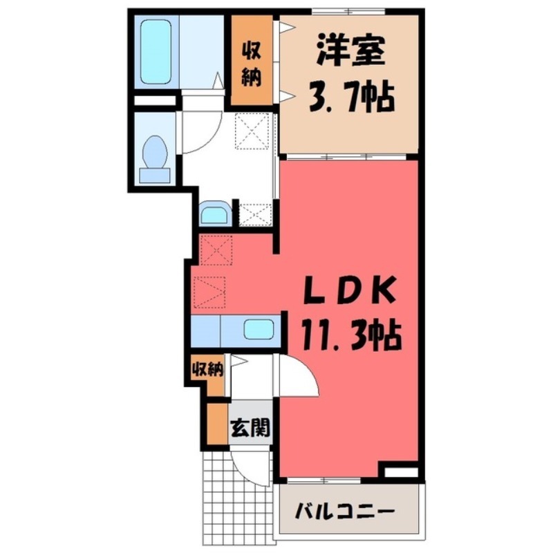 下都賀郡壬生町本丸のアパートの間取り