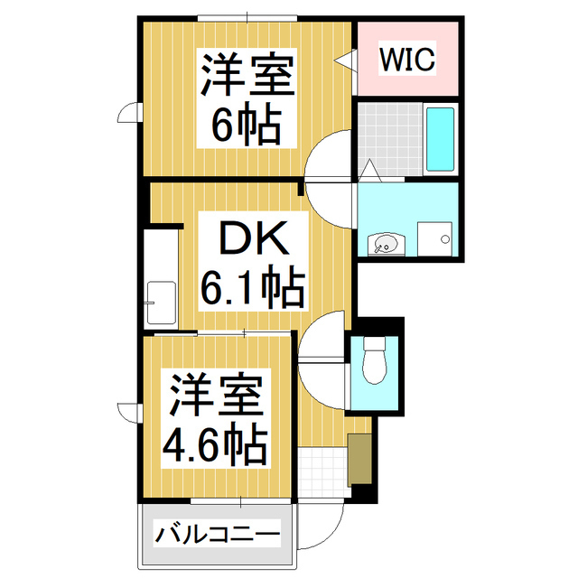 松本市波田のアパートの間取り