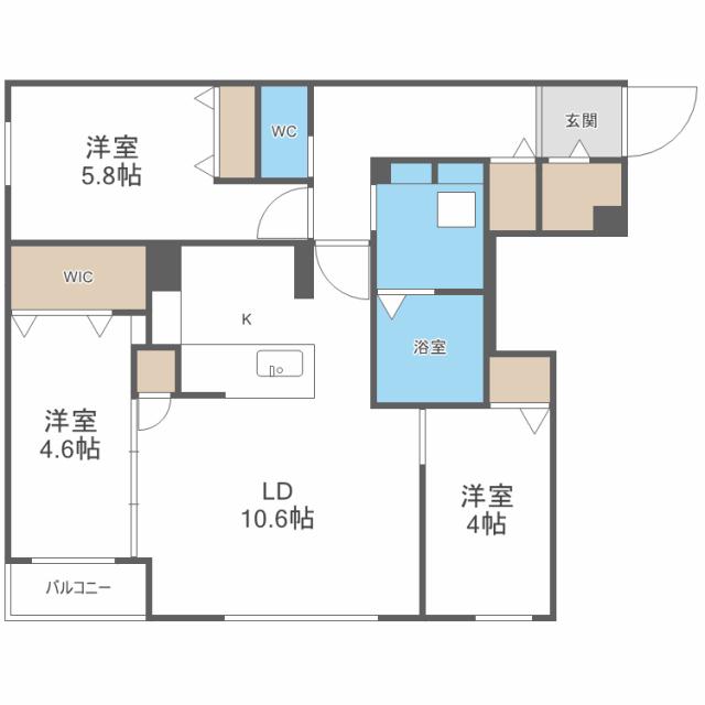 URBAN FLATS 北24条の間取り