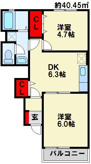 ヴィラ・弥生桜　Gの間取り