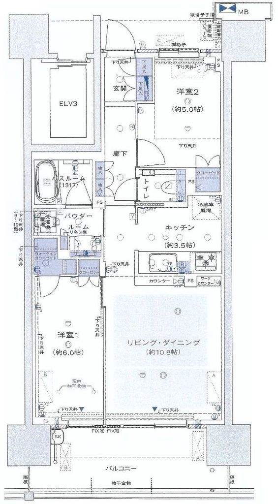 昭島市代官山のマンションの間取り