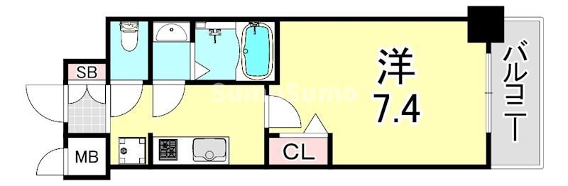 神戸市兵庫区下沢通のマンションの間取り