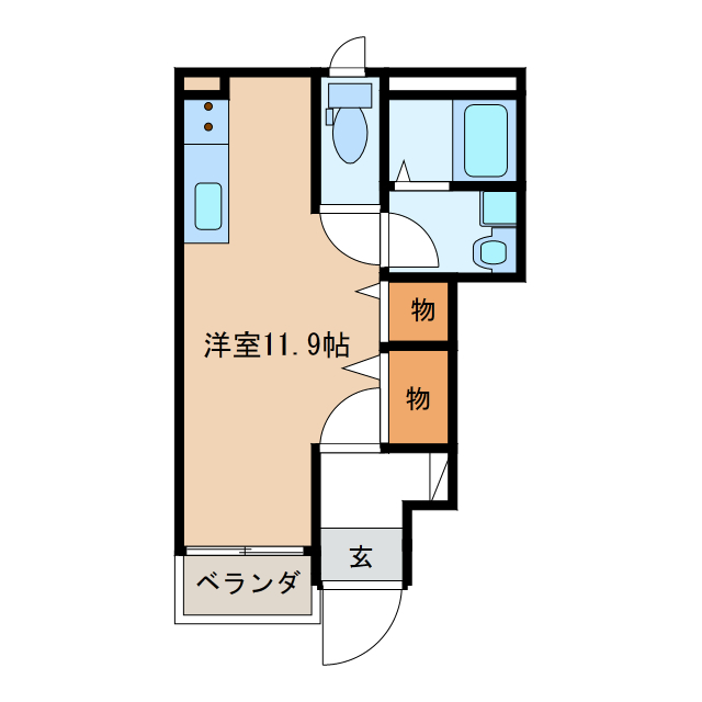 羽島郡岐南町徳田のアパートの間取り