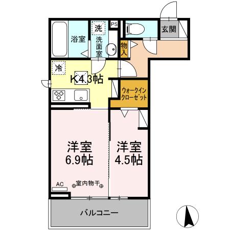 刈谷市熊野町のアパートの間取り