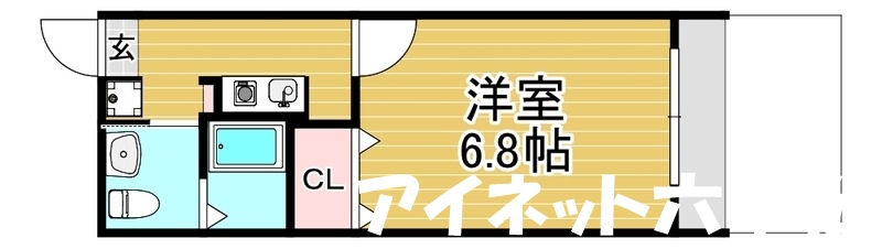 福岡市城南区西片江のアパートの間取り