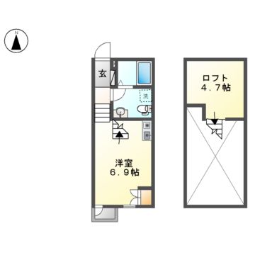 名古屋市中川区花塚町のアパートの間取り