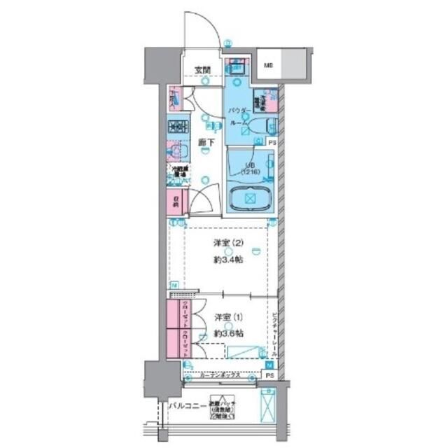 台東区今戸のマンションの間取り