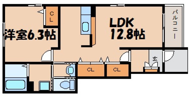 広島市安芸区瀬野南のアパートの間取り