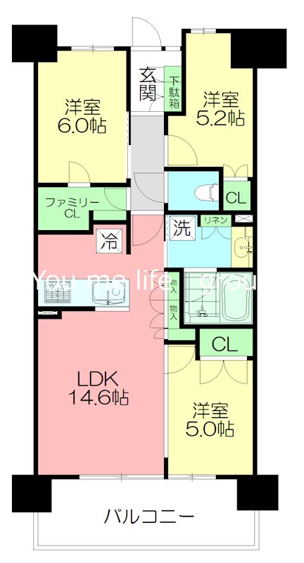 藤沢市羽鳥のマンションの間取り