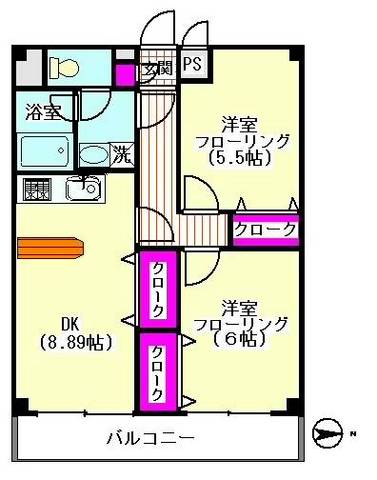 ビバス萩中の間取り