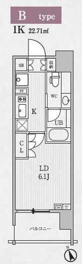 渋谷区代々木のマンションの間取り