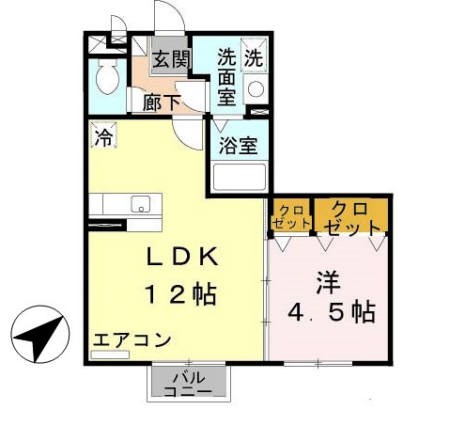 尼崎市西長洲町のアパートの間取り