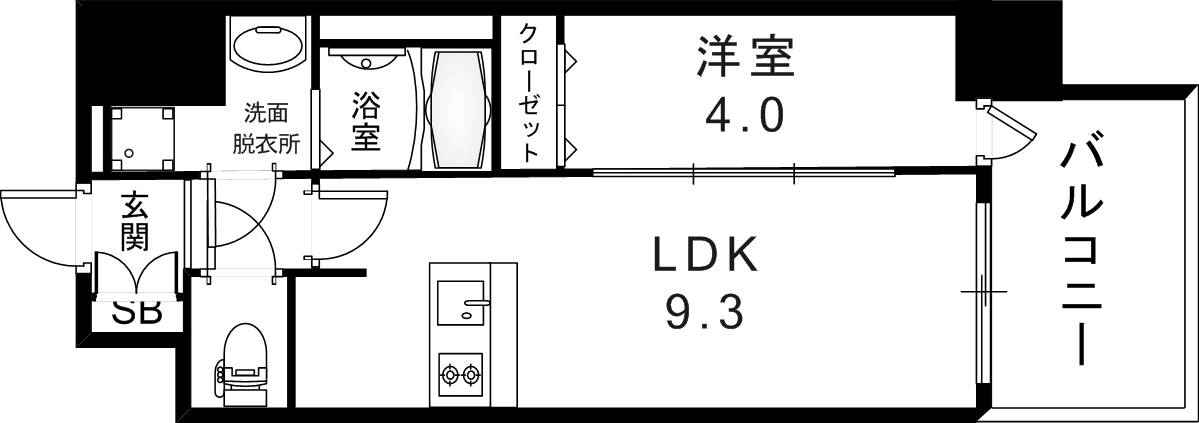 エスライズ神戸三宮山手通弐番館の間取り