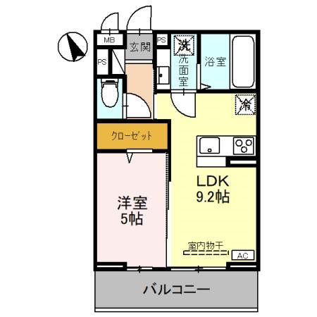 越谷市東柳田町のアパートの間取り