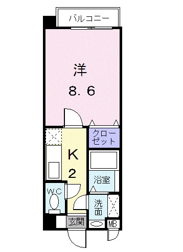 鹿児島市郡元町のマンションの間取り