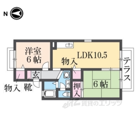 京都市南区久世中久町のアパートの間取り