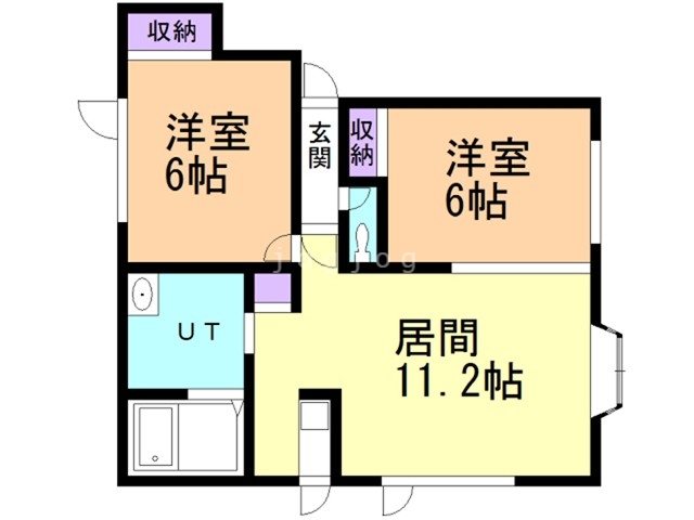 札幌市白石区川下四条のアパートの間取り