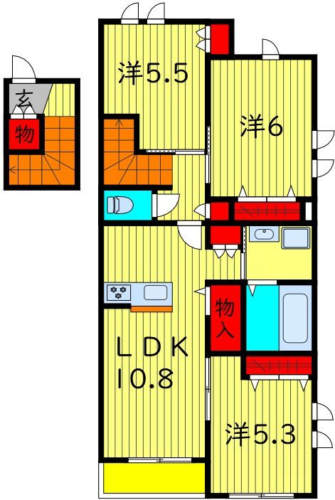 【（仮称）日暮3丁目メゾン南棟の間取り】