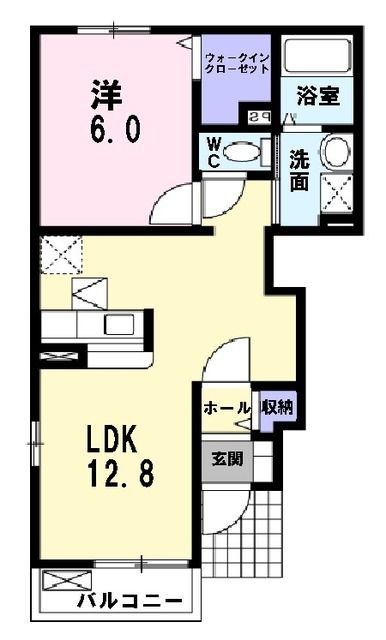 郡山市喜久田町堀之内のアパートの間取り