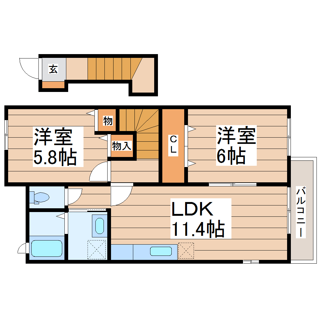 フォレスト舘Bの間取り