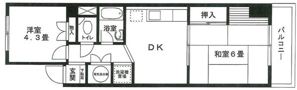 冬木コーポラスの間取り