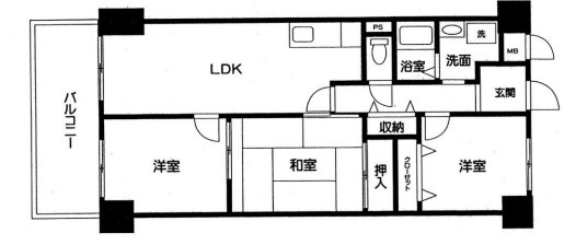 【茨木市総持寺のマンションの間取り】