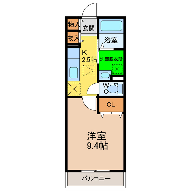 【阿南市宝田町のアパートの間取り】