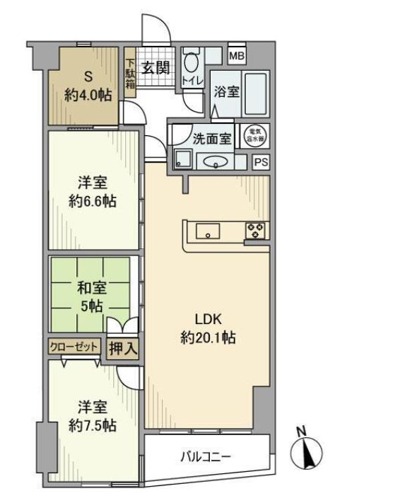 新宿区新宿のマンションの間取り