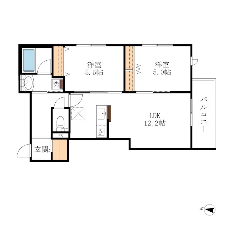 HEBEL MAISON 南武庫之荘の間取り写真