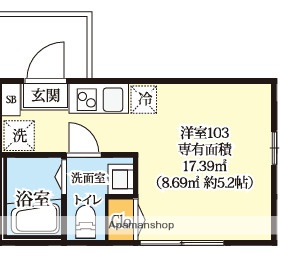 小田急線 生田駅 徒歩10分 2階建 築1年の間取り写真