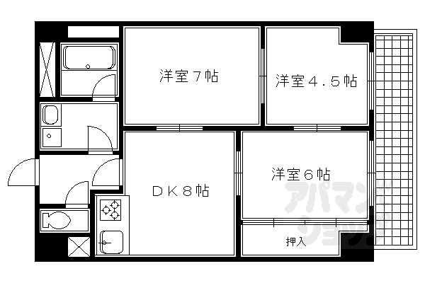SAKIZO VILLA烏丸四条の間取り写真