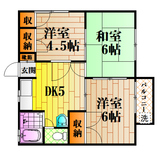 広島市安佐北区可部南のアパートの間取り