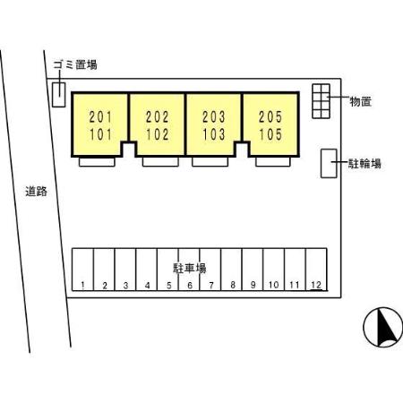 【クレール開発の駐車場】