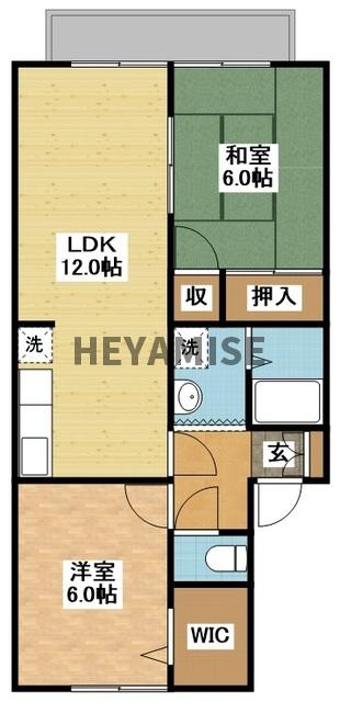 長崎市花園町のアパートの間取り