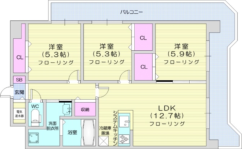 朝日プラザ偕楽園の間取り