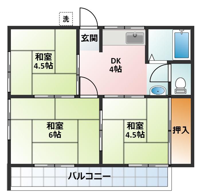 南浜田荘の間取り