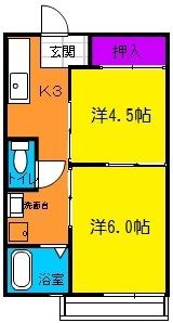静岡県浜松市中央区三方原町（アパート）の賃貸物件の間取り