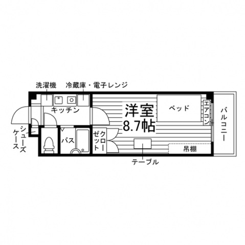 【ヒルズハウスゼンコウの間取り】