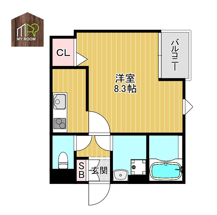 大阪市旭区清水のアパートの間取り