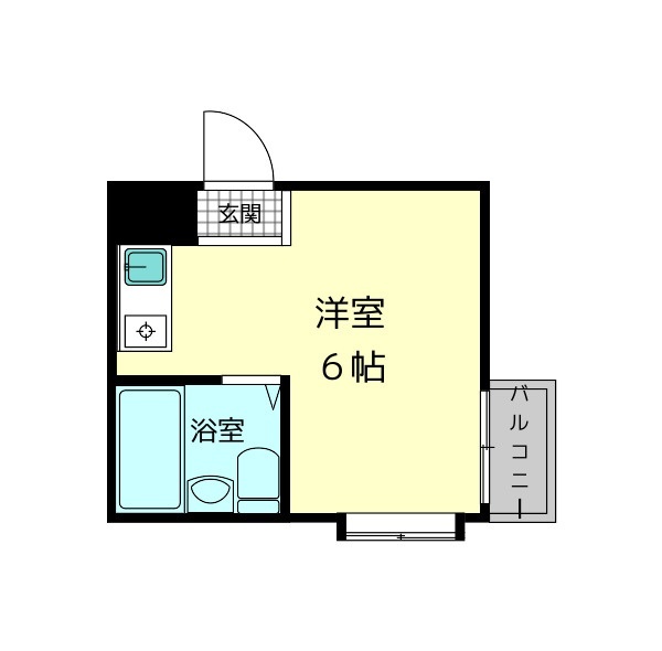 奈良市帝塚山のアパートの間取り