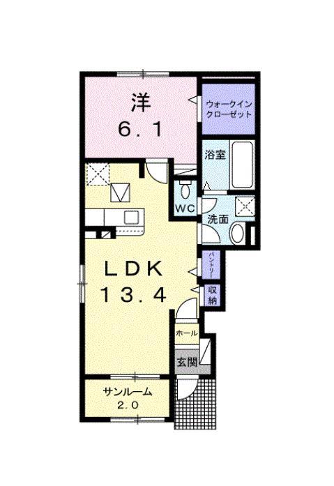 メゾン　ド　フレーシュ下宮永Ａの間取り