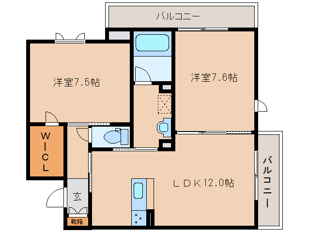 橿原市地黄町のマンションの間取り