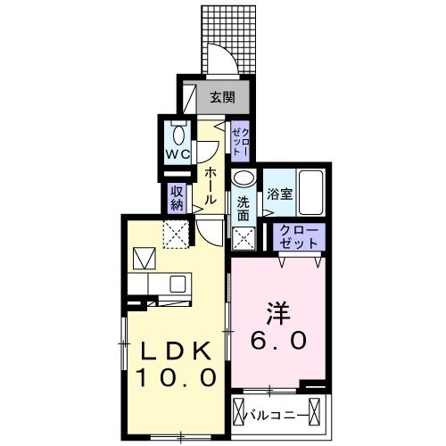 愛知県知多市朝倉町（アパート）の賃貸物件の間取り