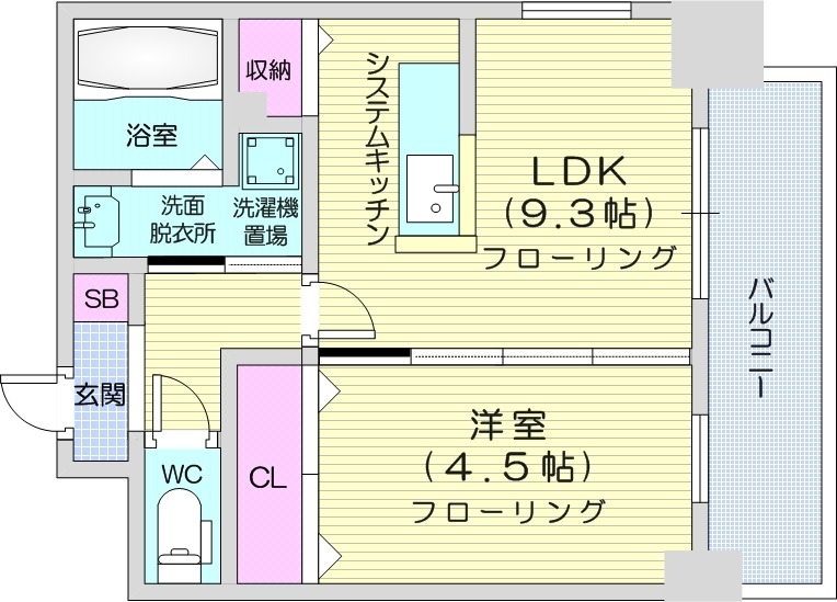 プライマル札幌桑園の間取り