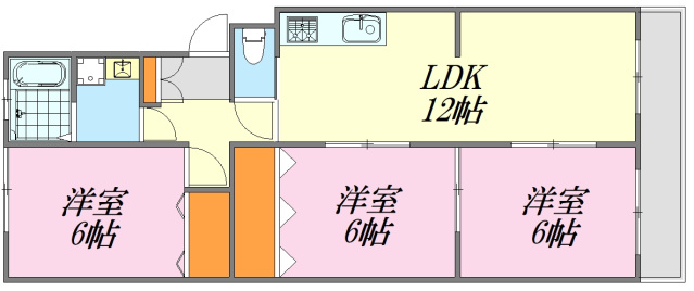 広島市西区井口のマンションの間取り