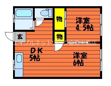 コーポ久松　東、西の間取り